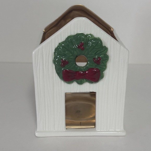 PartyLite Holiday Village Tealight Holder Trio Ceramic Christmas Houses P93346 - Picture 4 of 7